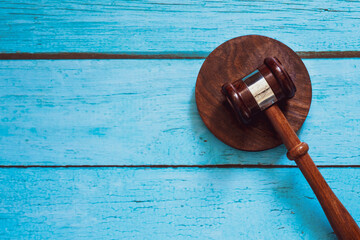 Judge gavel on the wooden