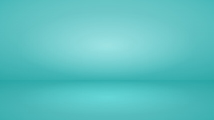 Empty studio background with soft lighting in light blue colors