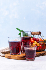 Fresh cherry juice. Summer drink