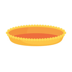 dish gold empty on white background vector illustration design