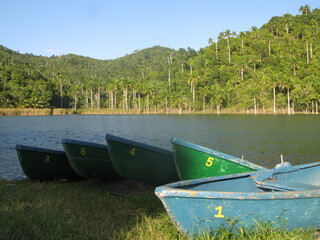 Rental boats by the lake in Las Terrazas Biosphere Reserve, Cuba
