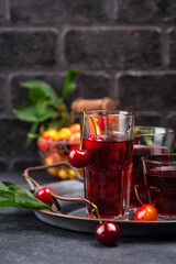 Fresh cherry juice. Summer drink