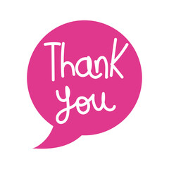 thank you speech bubble comic talk isolated icon design
