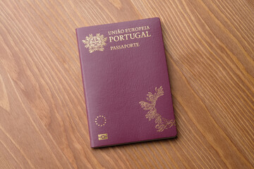 Portuguese foreign passport on table