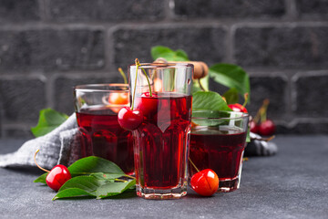Fresh cherry juice. Summer drink