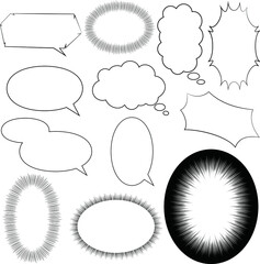 漫画タッチの吹き出しセット