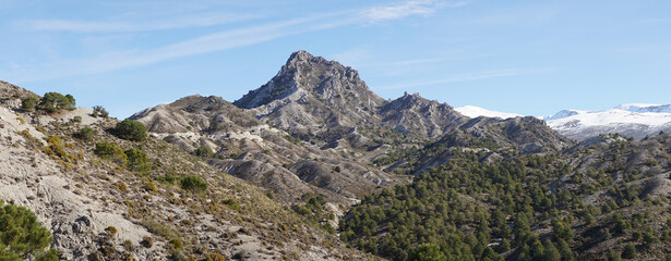 Cerro del Trevenque Peak in the Sierra Nevada mountain range of Andalusia near Grenada in Spain.
