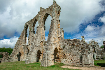 Ruins of Bayham Abbey, East Sussex, UK - church, chapter house and gatehouse