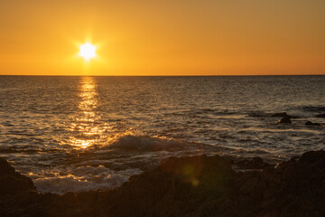 sunset over the sea