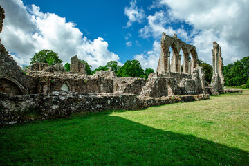 Ruins of Bayham Abbey, East Sussex, UK - church, chapter house and gatehouse