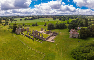 Ruins of Bayham Abbey, East Sussex, UK - church, chapter house and gatehouse