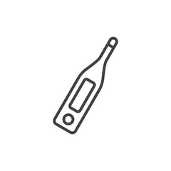 Medical thermometer. Outline icon. Vector illustration.