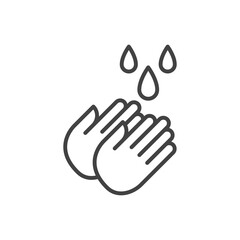 Fototapeta na wymiar Clean hands. Outline icon. Vector illustration.