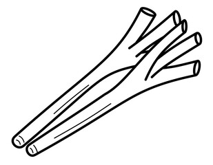 長ネギ線２(線画)