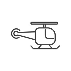 Helicopter outline icon. Vector illustration.