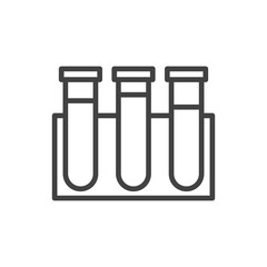 Test tube outline icon. Medicine and healthcare, medical support sign. Vector illustration.