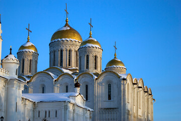 Architecture of Vladimir city, Russia. Assumption church, Famous landmark.	