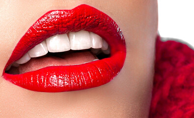 close up of red lips