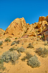Fototapeta na wymiar Rock formations in Valley of Fire State park, Nevada, USA