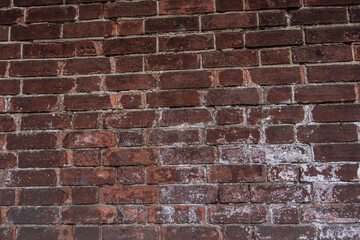 a front view of the old brick wall