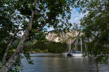 Boats on the river facing the Chief.