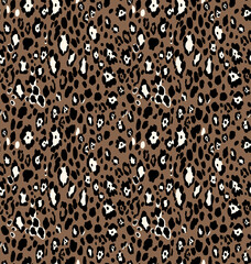 Seamless leopard pattern, animal print.