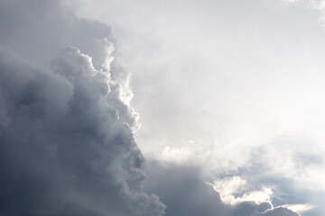 large white cumulus rain cloud