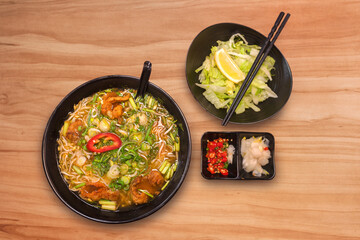 Popular Vietnamese fish soup (Bun Ca) that has many different variations in Vietnam.