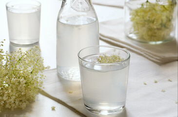 Elderberry flowers refreshing drink.