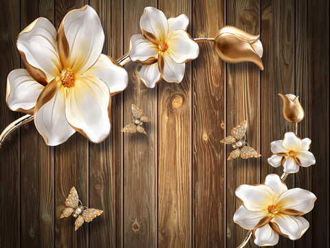 frangipani flowers on wooden background