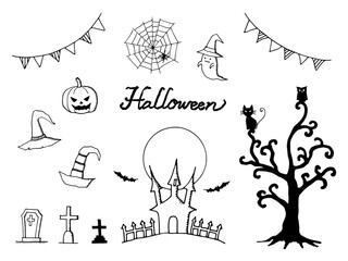 ハロウィン　ペン画セット