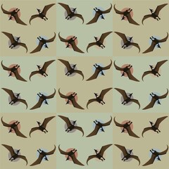 Ancient Wild Birds Cute Illustration, Cartoon Funny Character, Pattern Wallpaper 