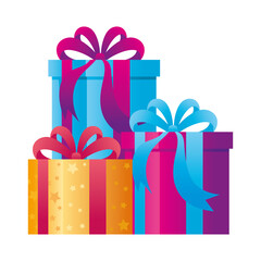 gift boxes present on white background vector illustration design