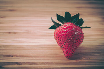 Close Up Of Fresh Strawberry; vintage style