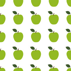 Green Apple. Seamless Vector Patterns