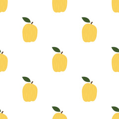 Yellow Apple. Seamless Vector Patterns