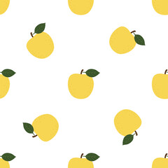 Yellow Apple. Seamless Vector Patterns