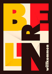 Berlin poster with typography. Vector illustration. - obrazy, fototapety, plakaty