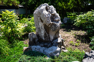 Magnifique roche au jardin botanique de Montréal 