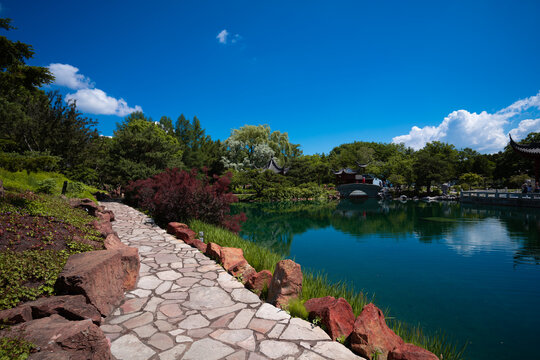Magnifique paysage au jardin botanique de Montr&eacute;al 
