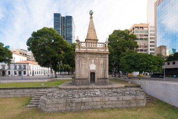 Fototapeta na wymiar Ancient Fountain in Downtown of Rio de Janeiro City