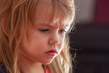 Naklejka premium image of a child from profile
