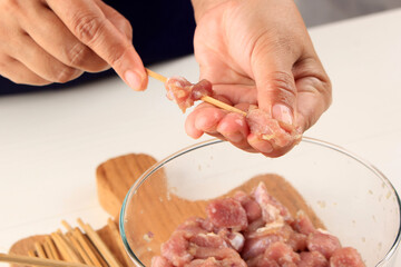 Preparing Lamb Satay