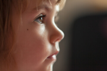 image of a child from profile