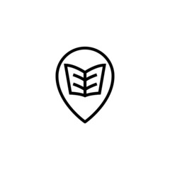 Reading zone vector icon  in black line style icon, style isolated on white background