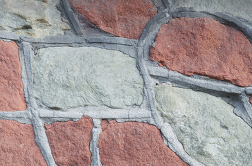 brick wall texture with abstract gray-brown color pattern, closeup.