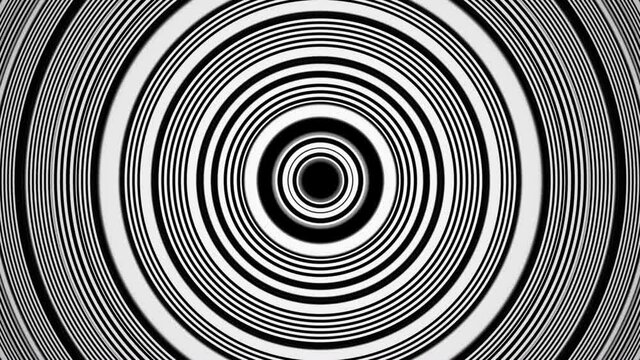 Hypnotic Rhythmic Movement Black And White Circle Kaleidoscope Animation