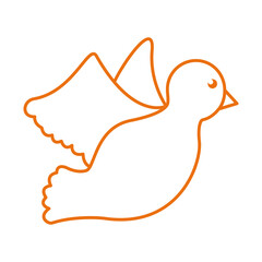 dove bird flying line style icon