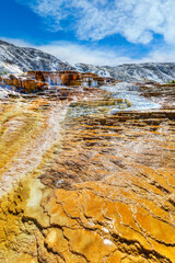 Jupiter and Mound Terraces at Mammoth Hot Springs in Yellowstone National Park