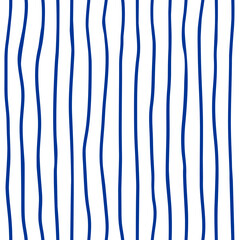 Hand drawn blue stripe texture. Vector abstract  lines background. Design seamless pattern with vertical stripes.